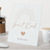 Boho Sun Baby shower Gastenboek Reclamebord Met Voetstuk (Insitu)