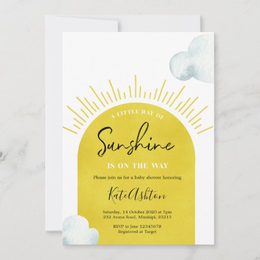 Boho Sun Baby shower Invitation Kaart (Voorkant)