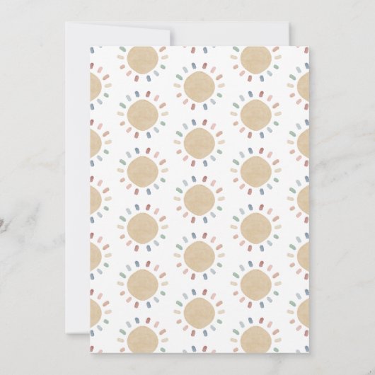 Boho Sun Baby shower Kaart (Achterkant)