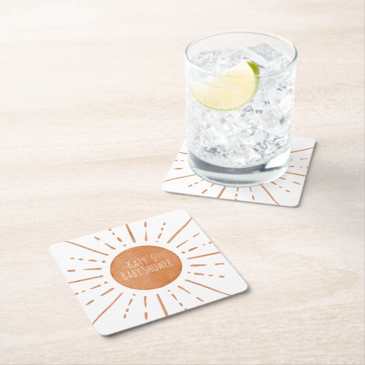 Boho Sun Baby shower Kartonnen Onderzetters (Insitu)