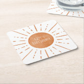 Boho Sun Baby shower Kartonnen Onderzetters (Schuin)
