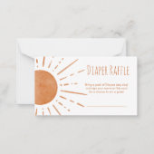 Boho Sun Baby shower Luier Raffle Kaart Notitiekaartje (Voorkant)