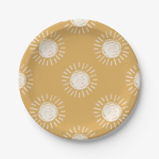 Boho Sun Baby shower Paper Borden Papieren Bordje (Voorkant)