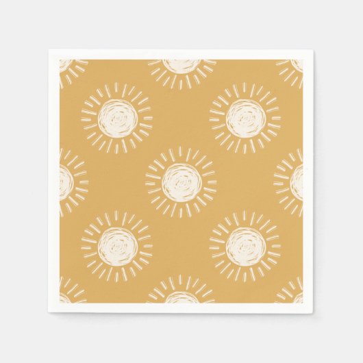 Boho Sun Baby shower Paper Napkins Servet (Voorkant)