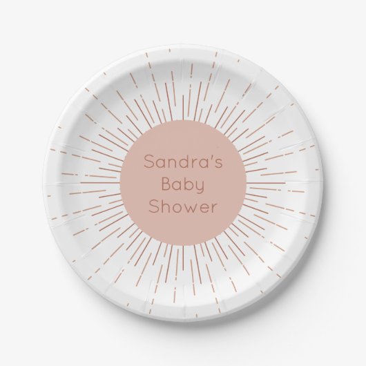 Boho Sun Baby shower Papieren Bordje (Voorkant)
