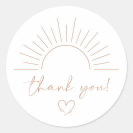Boho Sun Baby shower Ronde Sticker