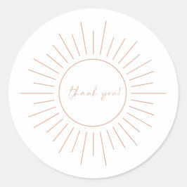 Boho Sun Baby shower Ronde Sticker