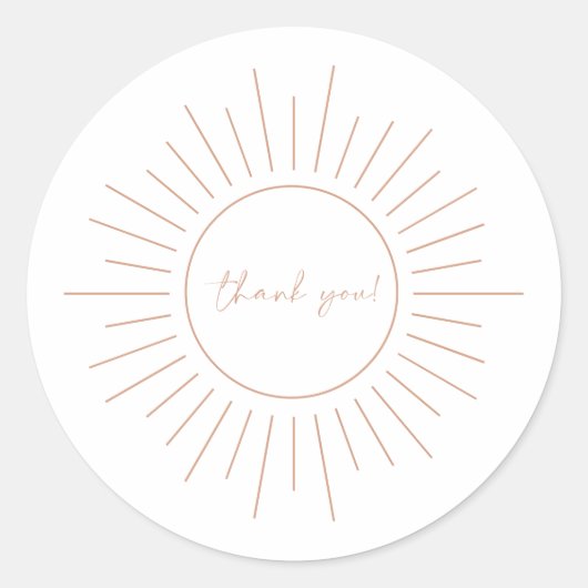 Boho Sun Baby shower Ronde Sticker (Voorkant)