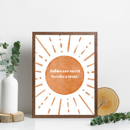 Boho Sun Baby shower Teken Poster