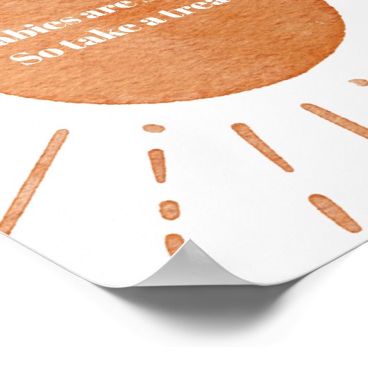 Boho Sun Baby shower Teken Poster (Hoek)