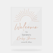 Boho Sun Baby shower Welcome Sign Acryl Bord (Voorkant)