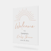 Boho Sun Baby shower Welcome Sign Acryl Bord (Hoek)
