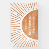 Boho Sun Baby shower welkomstbanner Spandoek (Verticaal)