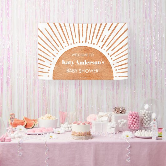 Boho Sun Baby shower welkomstbanner Spandoek (Feest)