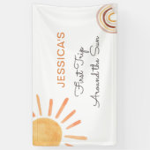 Boho Sun Backdrop Banner Little Sunshine Birthday (Verticaal)