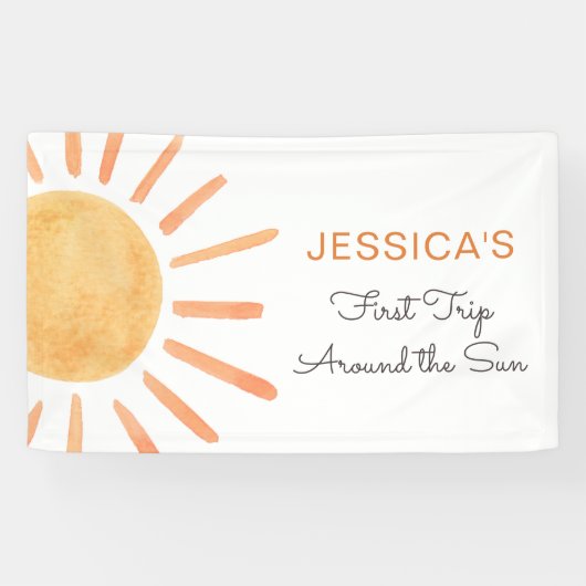Boho Sun Backdrop Banner Little Sunshine Birthday (Horizontaal)