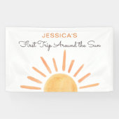 Boho Sun Backdrop Banner Little Sunshine Birthday (Horizontaal)