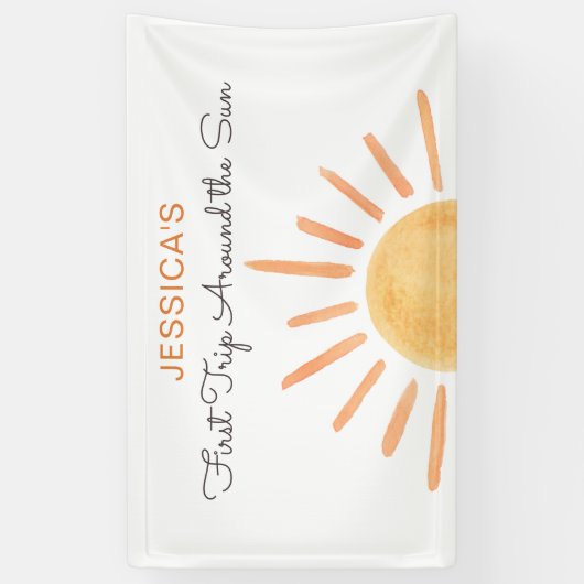Boho Sun Backdrop Banner Little Sunshine Birthday (Verticaal)