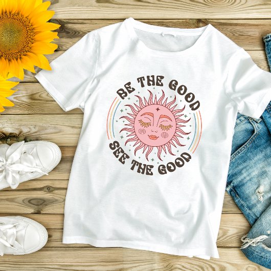 Boho Sun Be The Good Zie het goede Inspirerend T-shirt