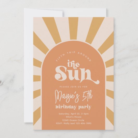 Boho Sun Birthday Invitation | Uitnodiging Girl Su (Voorkant)