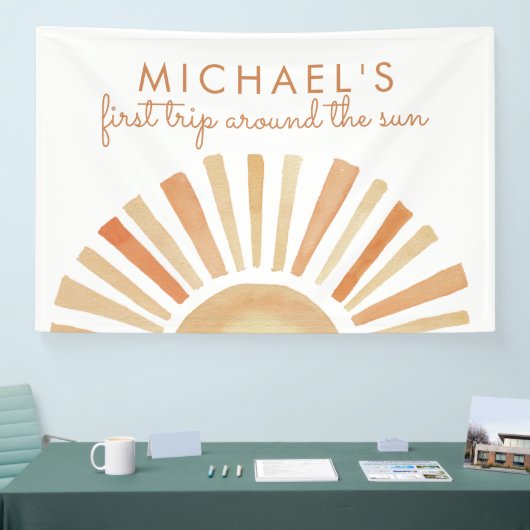 Boho Sun Birthday, Sunshine 1st Birthday Backdrop Spandoek (Beurs)