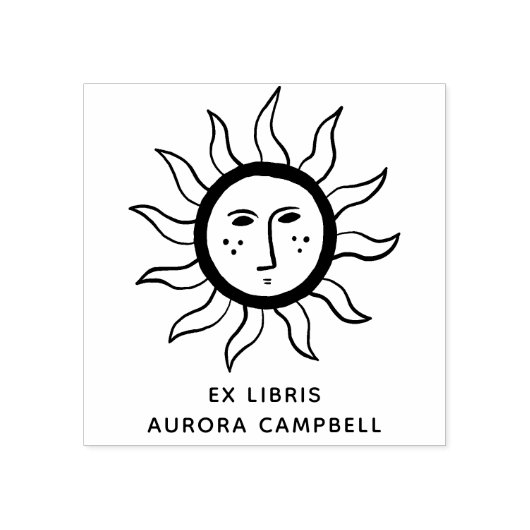 Boho Sun | Boekplaat Uit De Bibliotheek Van Naam B Rubberstempel (Afrduk)
