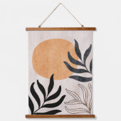 Boho sun botanische plant kunst abstract minimaal hangend wandkleed (Voorkant)