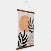 Boho sun botanische plant kunst abstract minimaal hangend wandkleed (Gebogen)