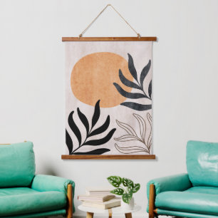 Boho sun botanische plant kunst abstract minimaal hangend wandkleed