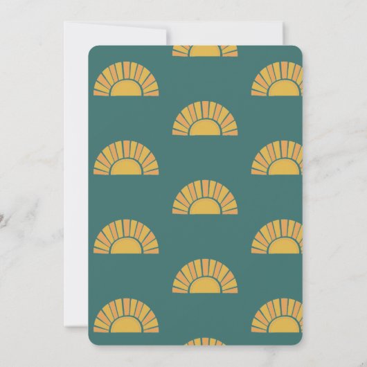 Boho Sun Colorful Baby 1st Birthday Kaart (Achterkant)