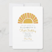 Boho Sun Colorful Baby 1st Birthday Kaart (Voorkant)