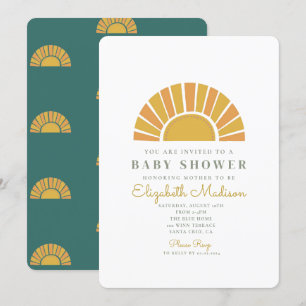 Boho Sun Colorful Baby shower Kaart