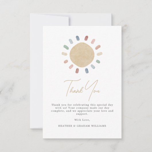 Boho Sun Dank je wel. Bedankkaart (Voorkant)