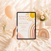 Boho Sun Eerste Verjaardag Reis Rond de Zon Kaart