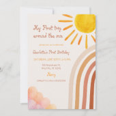 Boho Sun Eerste Verjaardag Reis Rond de Zon Kaart (Voorkant)