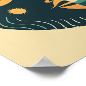 Boho Sun en Moon Wall Art Poster (Hoek)