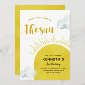 Boho Sun First Birthday Invitation Kaart (Voorkant / Achterkant)