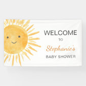 Boho Sun Genderneutraal Baby shower Welkom Spandoek (Horizontaal)