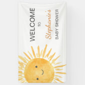 Boho Sun Genderneutraal Baby shower Welkom Spandoek (Verticaal)