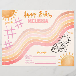 Boho Sun Girls Coloring Activity Page