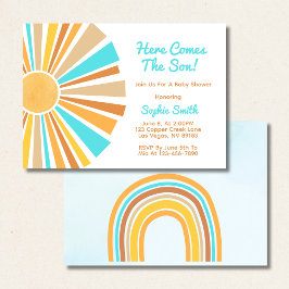 Boho Sun, Here Comes The Son, Blue Orange Rainbow Kaart