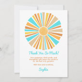 Boho Sun, Here Comes The Son, Retro Rainbow Bedankkaart (Voorkant)