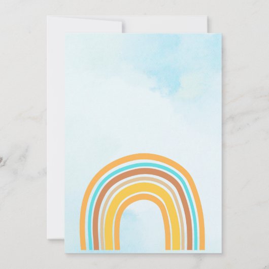 Boho Sun, hier komt de zoon, Retro Rainbow Kaart (Achterkant)