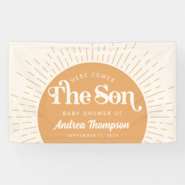 Boho Sun Hier komt het Son Baby shower Spandoek