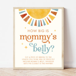 Boho Sun Hoe groot is mama's buik spel teken Poster