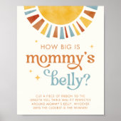 Boho Sun Hoe groot is mama's buik spel teken Poster (Voorkant)