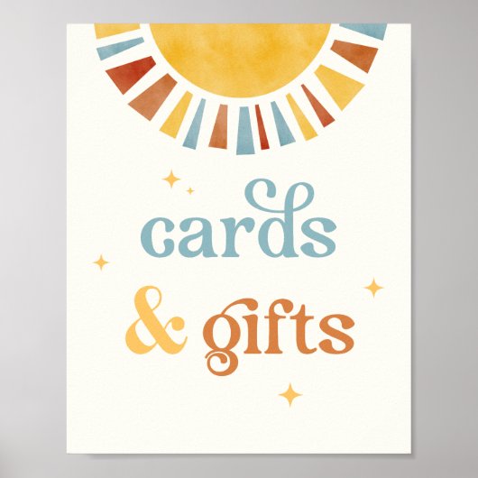 Boho Sun Kaarten & Geschenken Teken Poster (Voorkant)
