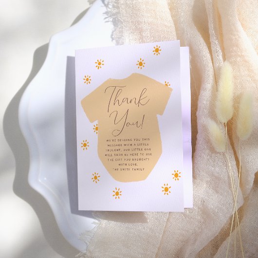 Boho Sun Little Sunshine Baby shower Bedankkaart