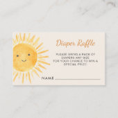 Boho Sun Luier Raffle Ticket Baby shower Informatiekaartje (Voorkant)