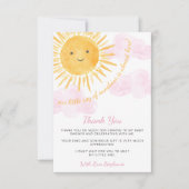 Boho Sun Meisje Baby Shower Bedankkaart (Voorkant)